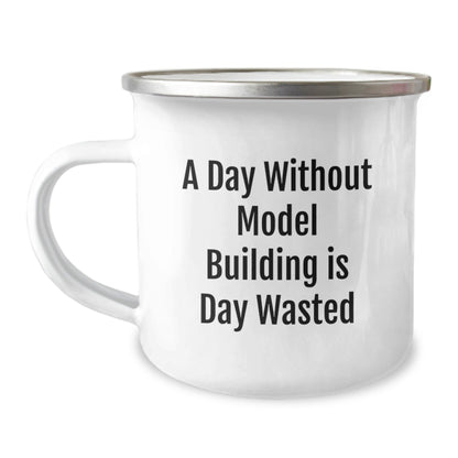 Model Building Enthusiasts' Gifts - Funny Camping Mug for Birthday, 'A Day Without Model Building Is Day Wasted' - Gifts from Friends and Family - The Buy Boom