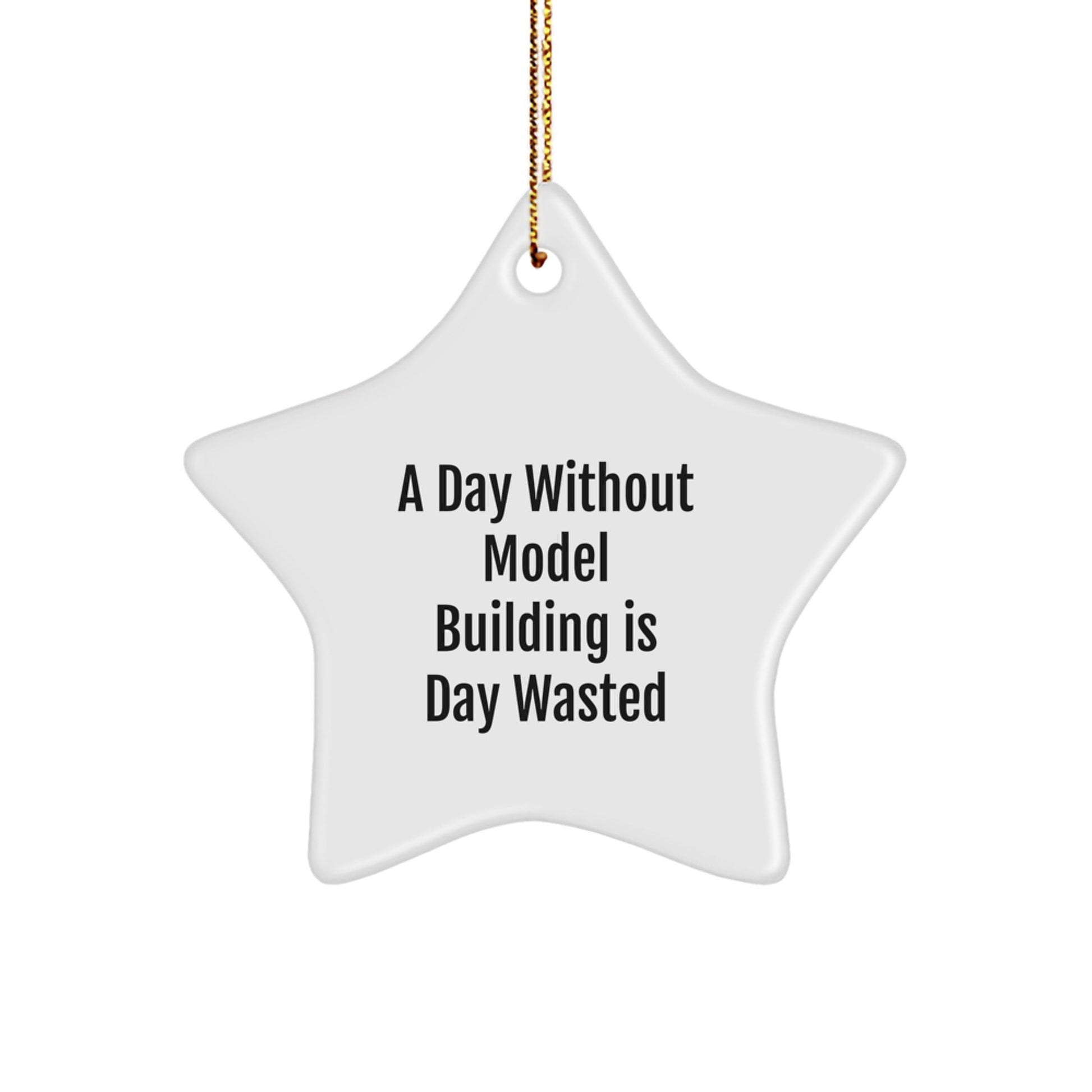 Model Building Gifts from Family - Star Ornament for Men, Women, Friends, Coworkers - A Day Without Model Building Is Day Wasted Inspirational Star Shaped Decoration - The Buy Boom