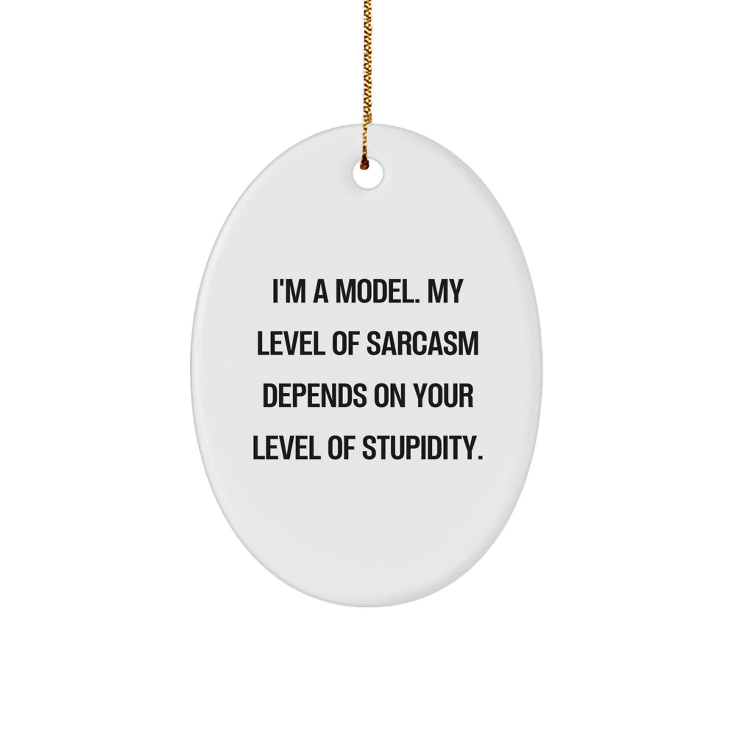 Model Humor Gifts from Friends, Oval Ornament with Funny Quote for Christmas, Ideal Gifts for Models, Women, or Men - The Buy Boom