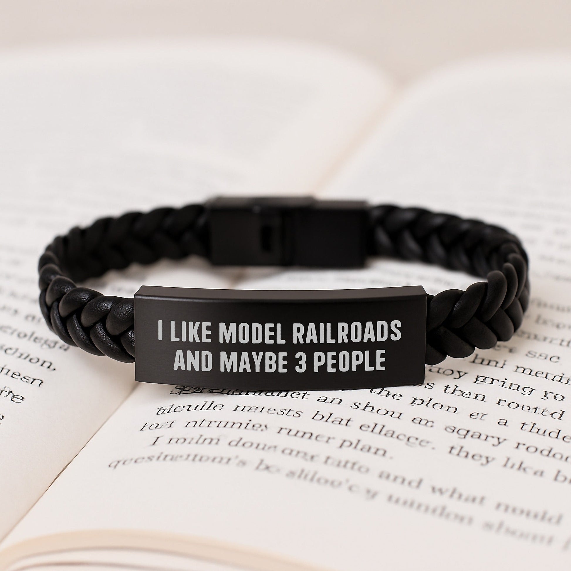 Model Railroads Enthusiast Gifts from Friends - Funny Quote Interlaced Leather Bracelet, Christmas Unique Ideas for Men - The Buy Boom