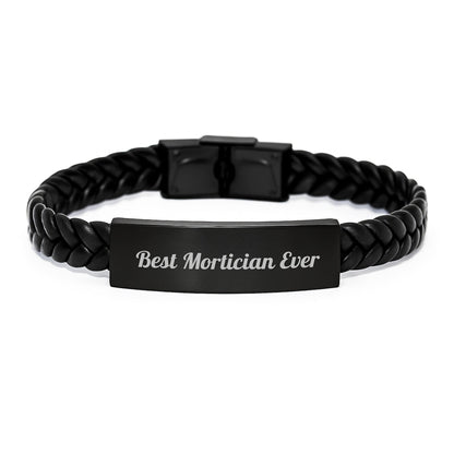 Mortician Gifts from Men Best Mortician Ever Interlaced Leather Bracelet for Graduation Unique Gifts for Mortician - The Buy Boom