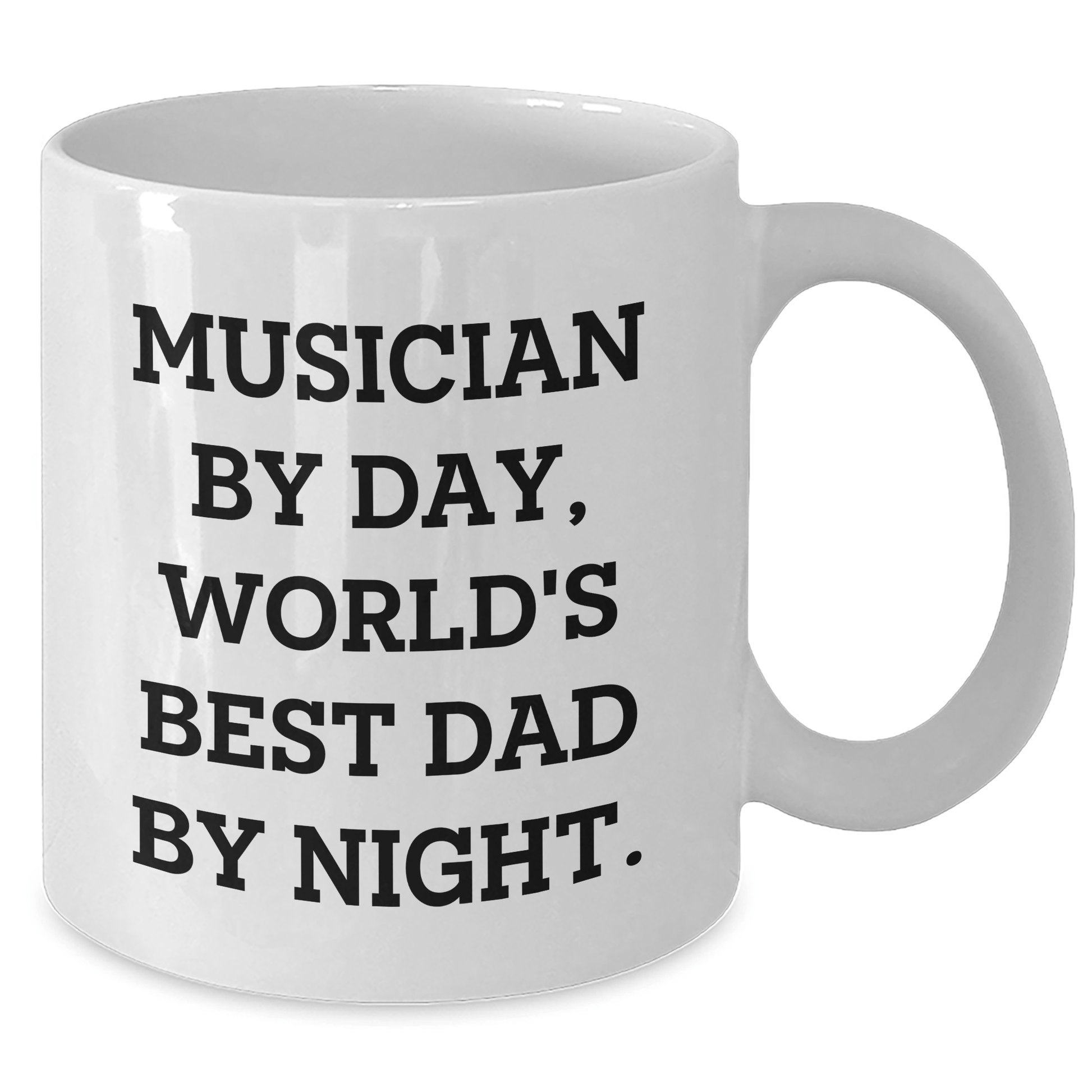 Musician Gifts By Day, World's Best Dad By Night Funny White Coffee Mug, Unique Father's Day Unique Gifts from Men for Musician Friends - The Buy Boom