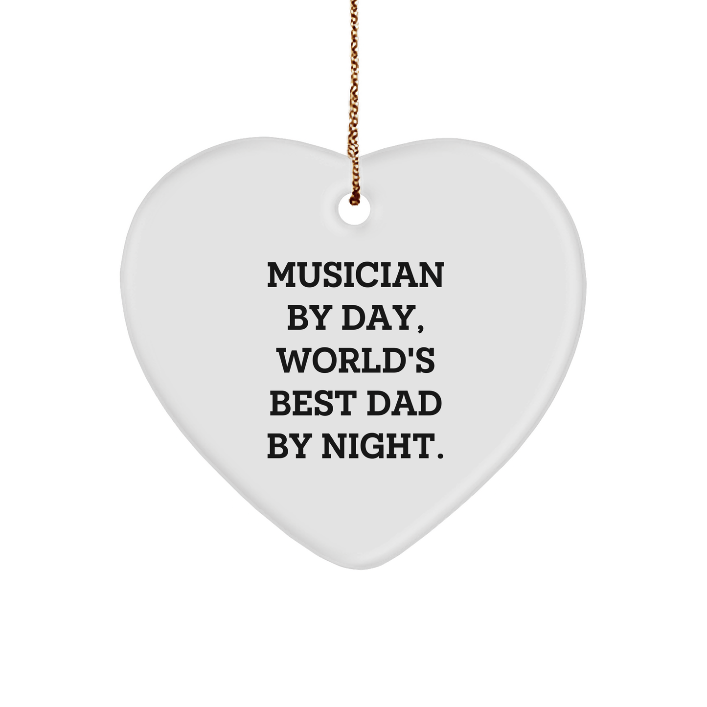 Musician Gifts from Mom Dad - Funny Heart Ornament for Musician, World's Best Dad, Christmas Unique Presents - The Buy Boom