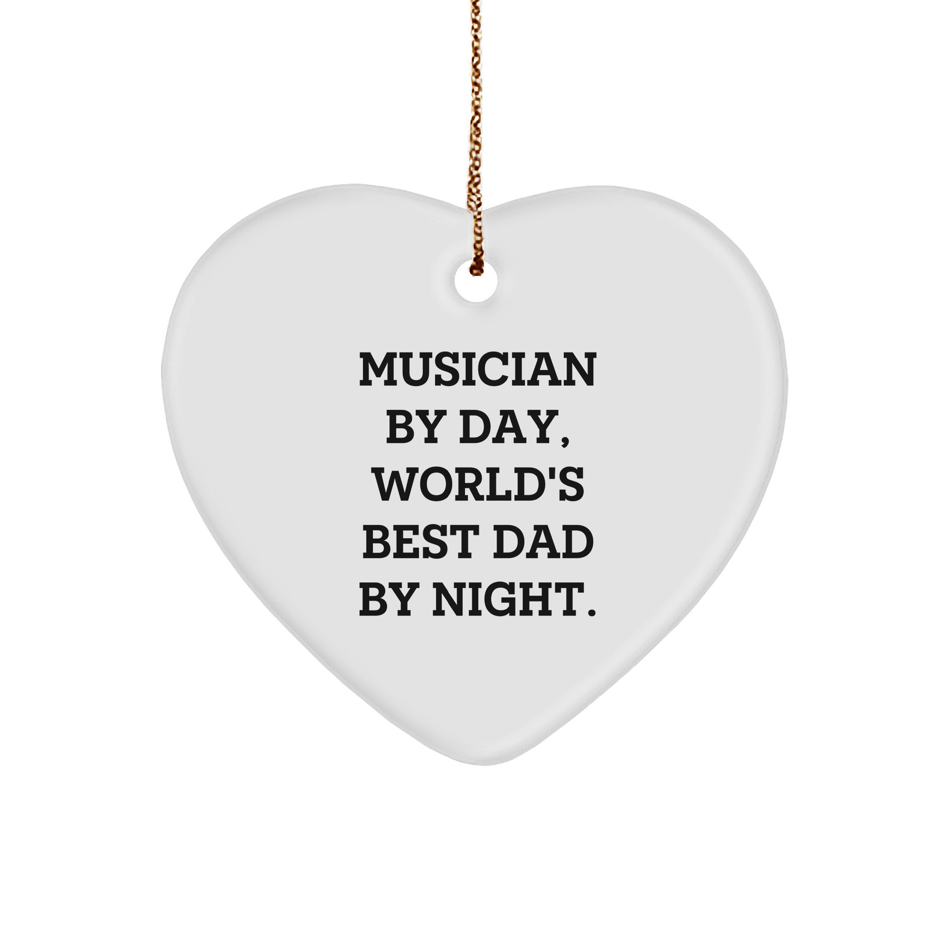 Musician Gifts from Mom Dad - Funny Heart Ornament for Musician, World's Best Dad, Christmas Unique Presents - The Buy Boom