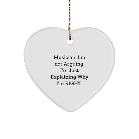 Musician Heart Ornament Funny Quote Gift from Friends or Family, Perfect for Christmas Unique Gifts for Men or Women - The Buy Boom
