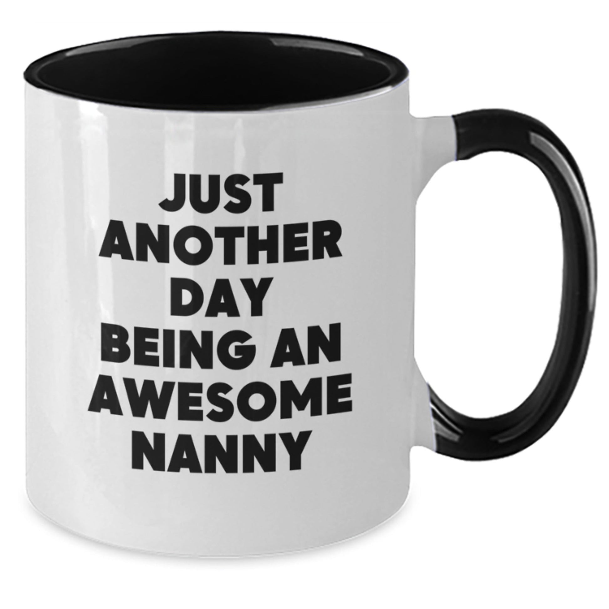 Nanny Gifts from Mom to Awesome Nanny - Funny Christmas Unique Gifts for Nanny Two Tone Coffee Mug, 'Just Another Day Being An Awesome Nanny' - The Buy Boom