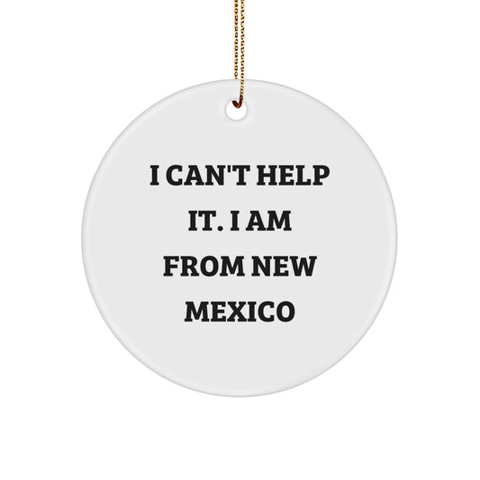 New Mexico Christmas Circle Ornament Gifts from 'I Can't Help It. I Am From New Mexico' Lovers to Friends and Family - The Buy Boom