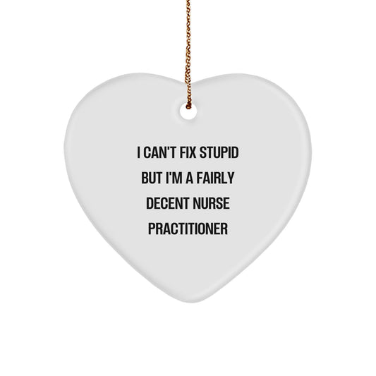Nurse Practitioner Gifts from Friends and Family - Funny Heart Ornament for Christmas Unique Gifts for Nurse Practitioner - The Buy Boom
