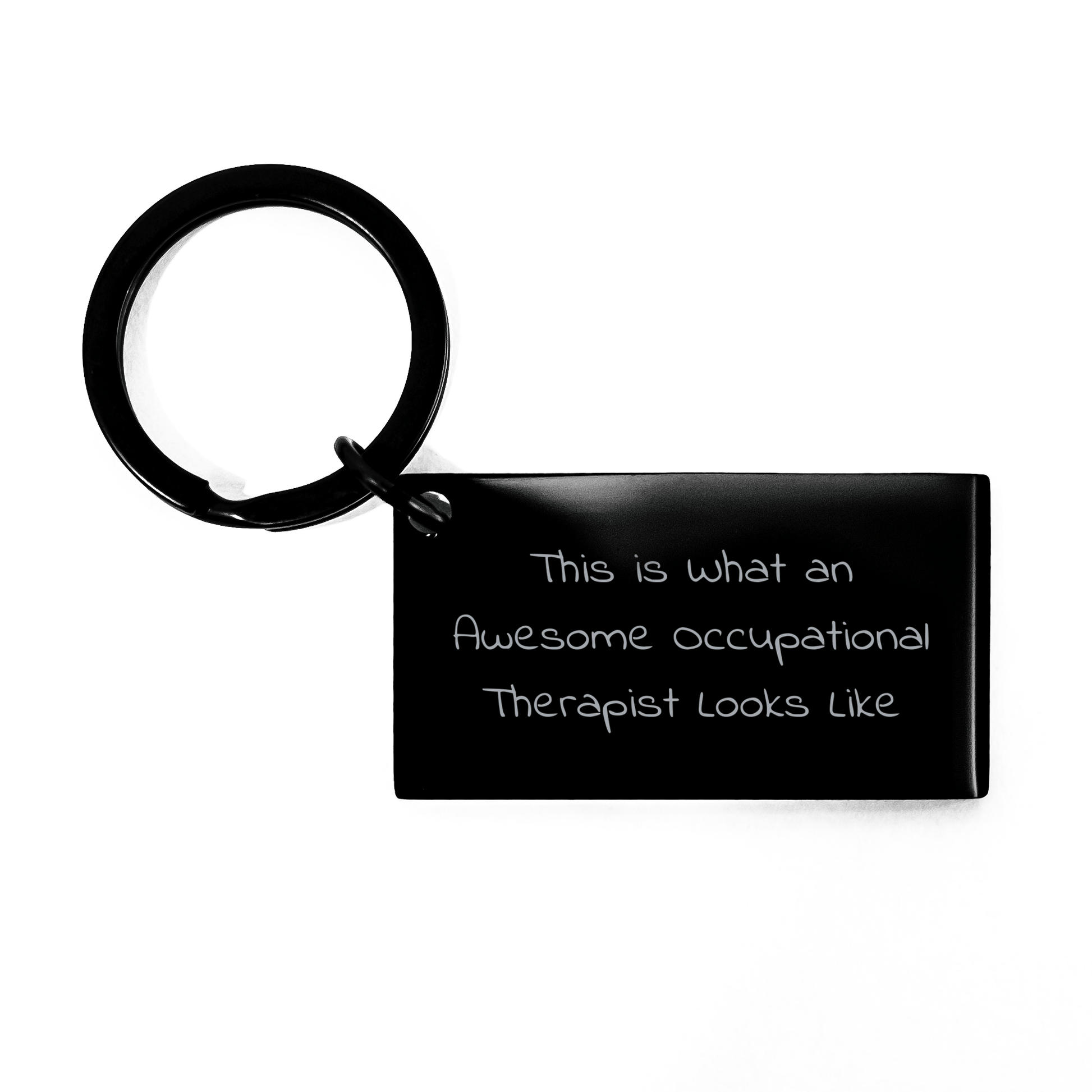 Occupational Therapist Gifts, Funny Keychain for Men, Father's Day Unique Gifts from Friends, 'This Is What An Awesome Occupational Therapist Looks Like' Engraved Stainless Steel Keychain - The Buy Boom