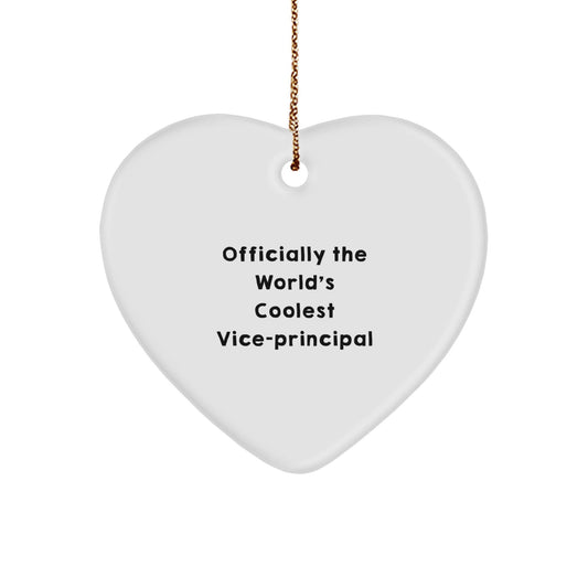 Officially The World's Coolest Vice - principal Heart Ornament Gifts from Friends for Vice - principal Christmas Unique Gifts - The Buy Boom