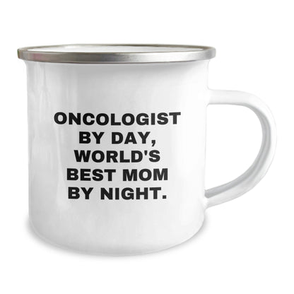Oncologist Gifts for Graduation, Funny Camping Mug from Men, 'Oncologist By Day, World's Best Mom By Night.' - The Buy Boom