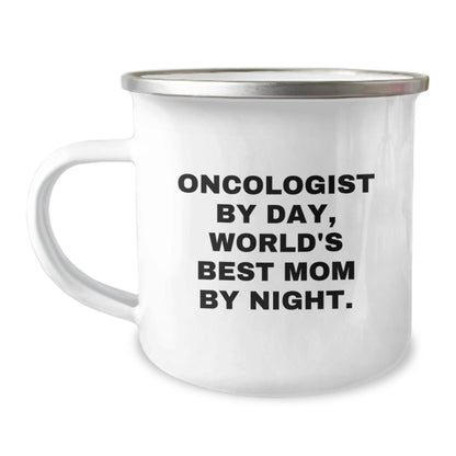 Oncologist Gifts for Graduation, Funny Camping Mug from Men, 'Oncologist By Day, World's Best Mom By Night.' - The Buy Boom