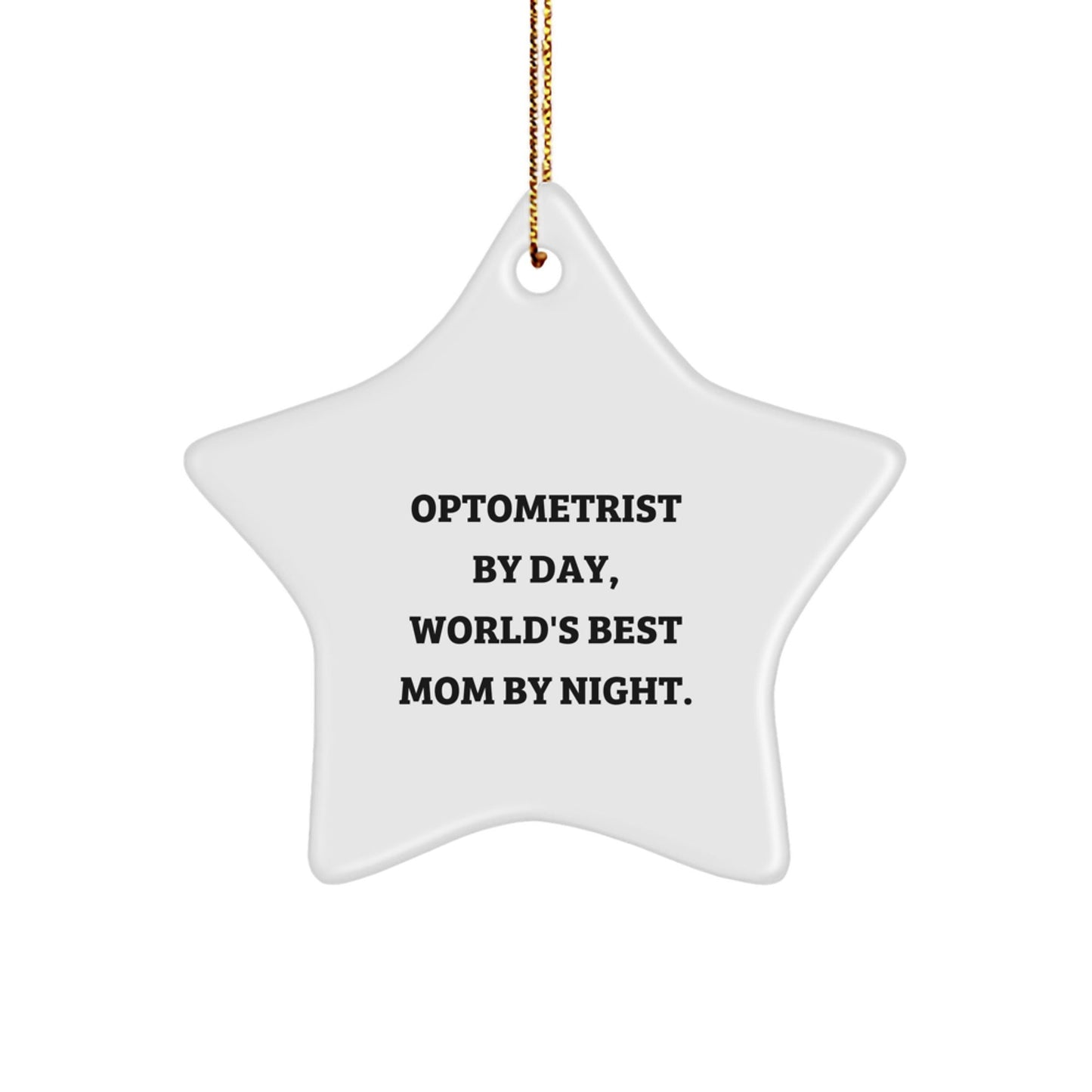 Optometrist Gifts from Mom, 'Optometrist By Day, World's Best Mom By Night.' Star Ornament, Christmas Unique Presents for Optometrists, Gifts from Friends, Family, Coworkers - The Buy Boom
