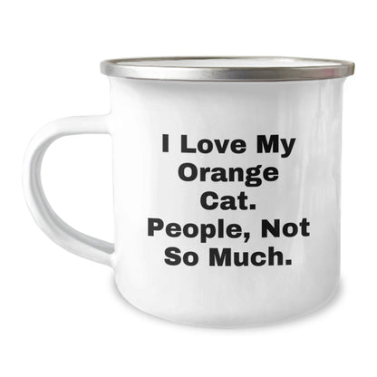 Orange Cat Camping Mug, Funny Quote Gift for Orange Cat Lovers, Perfect Birthday Present from Friends, Family, or Coworkers - The Buy Boom