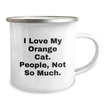 Orange Cat Camping Mug, Funny Quote Gift for Orange Cat Lovers, Perfect Birthday Present from Friends, Family, or Coworkers - The Buy Boom