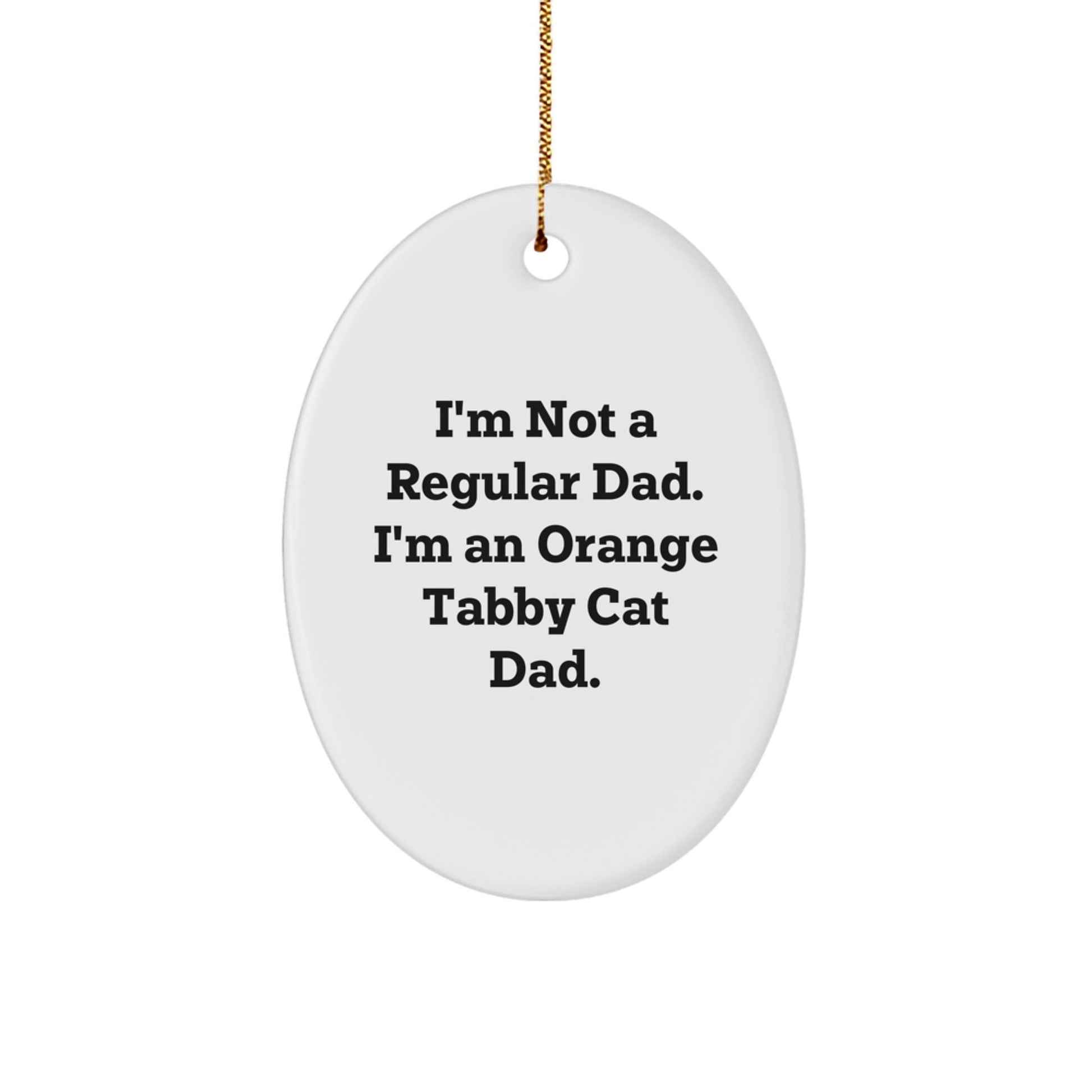 Orange Tabby Cat Dad Gifts, Funny Oval Ornament for Christmas, 'I'm Not a Regular Dad', Orange Tabby Cat Lover Gifts from Men, Gifts for Orange Tabby Cat Enthusiasts - The Buy Boom