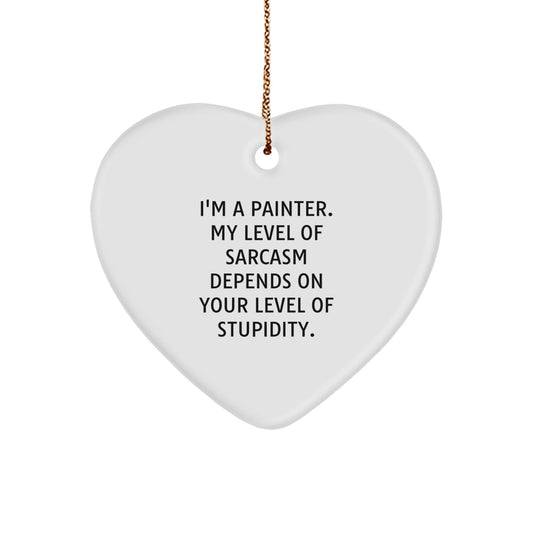 Painter's Humor Heart Ornament, Funny Gift from Friends to Men, Unique Christmas Decorations for Painter Enthusiasts, Heart Shaped - The Buy Boom