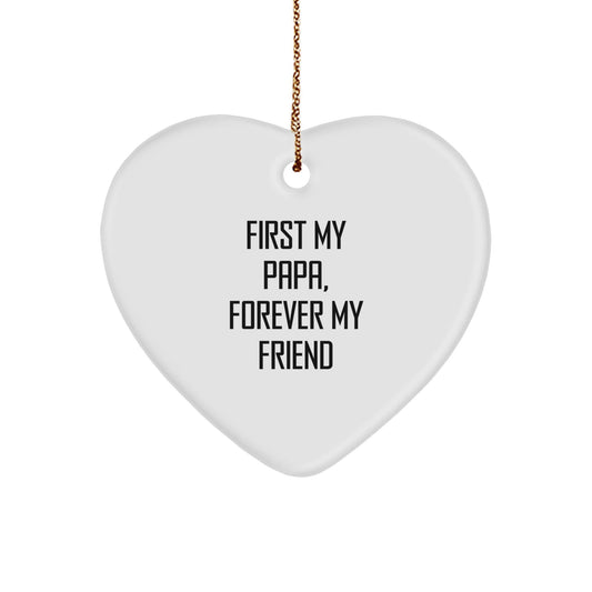 Papa's Heartfelt Christmas Unique Gift, Funny Quote, Heart Ornament, Gifts from Family to Papa, Papa Heart Ornament - The Buy Boom