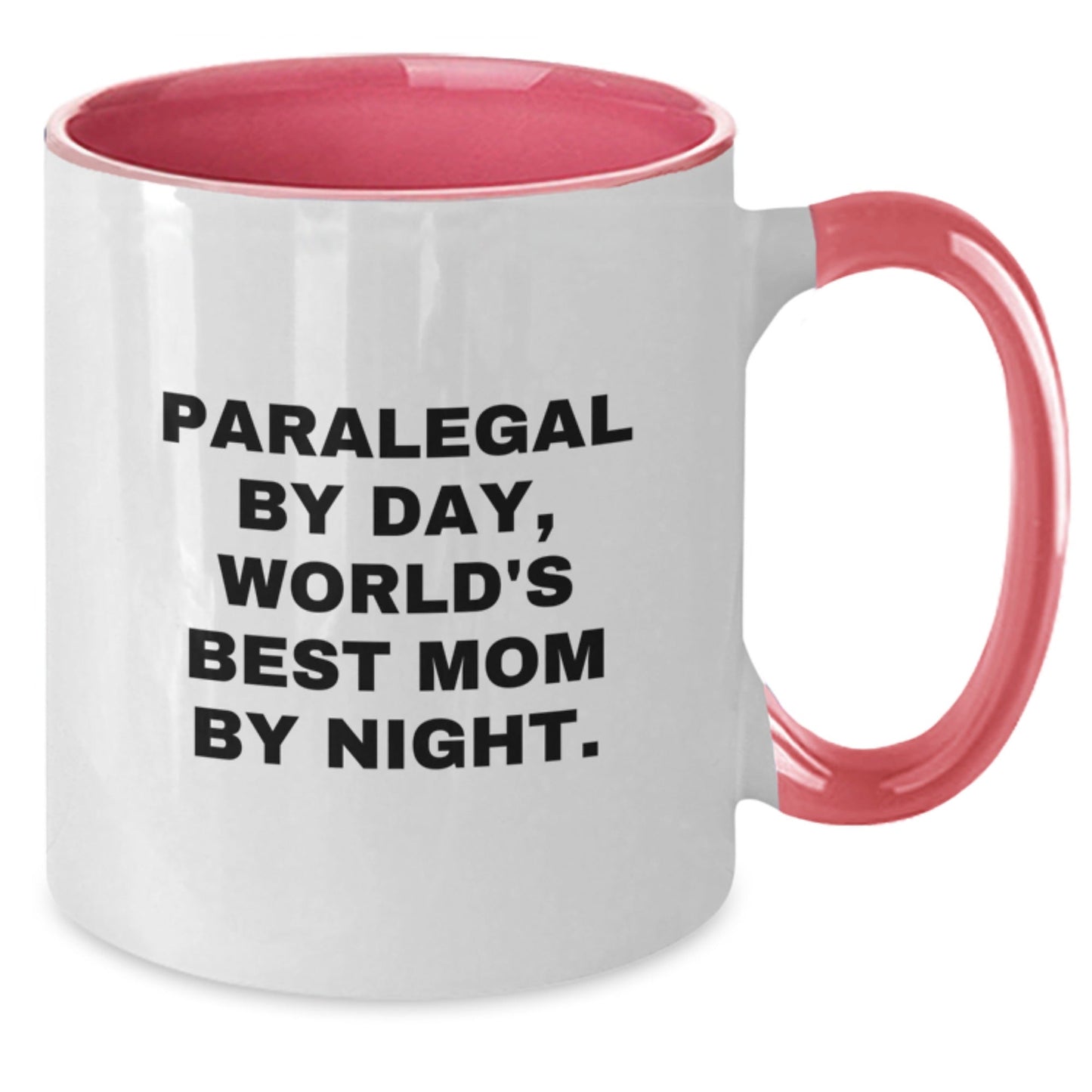 Paralegal By Day, World's Best Mom By Night - Funny Two Tone Coffee Mug Gifts for Paralegal Graduation from Mom, Men, Women, Friends, Coworkers, Family - The Buy Boom