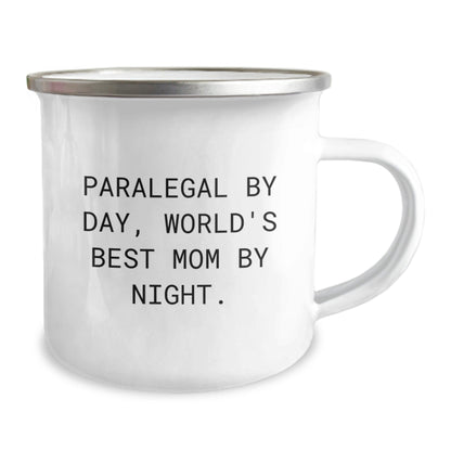 Paralegal Gifts from Mom, Camping Mug for World's Best Paralegal by Day, World's Best Mom By Night., Funny Graduation Unique Gifts for Her - The Buy Boom