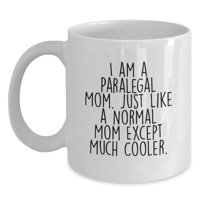 Paralegal Mom Gifts from Friends, Unique White Coffee Mugs for Paralegal Women, Funny Quote, Merry Christmas - The Buy Boom