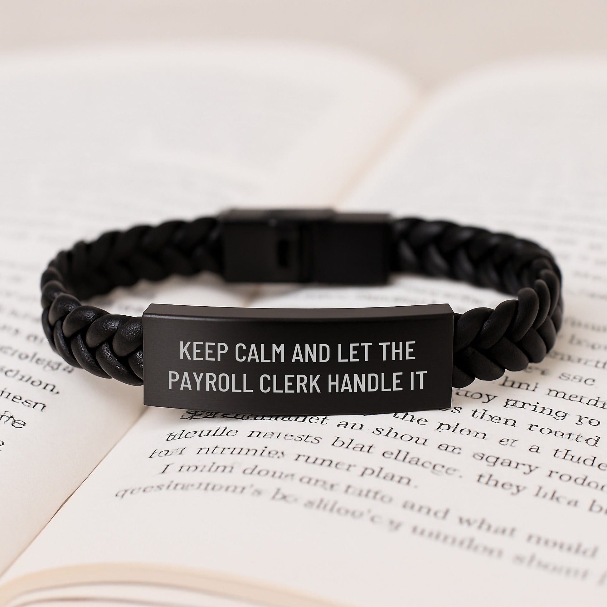 Payroll Clerk Gifts, Funny Quote, Interlaced Leather Bracelet for Birthday, Gifts from Friends - The Buy Boom