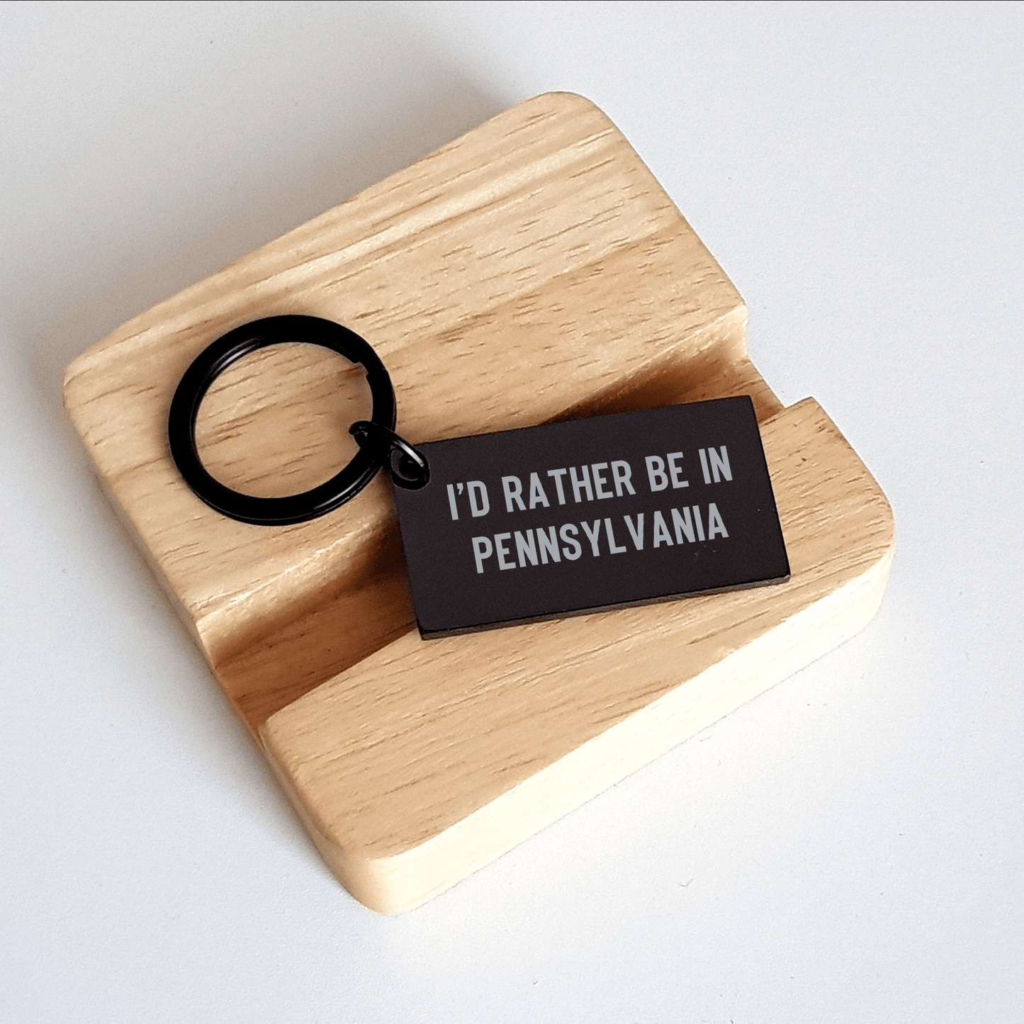 Pennsylvania Keychain, I'd Rather Be In PA, Funny Quote for Father's Day Unique Gifts from Family to Dad, Men's Unique Personalized Accessory - The Buy Boom