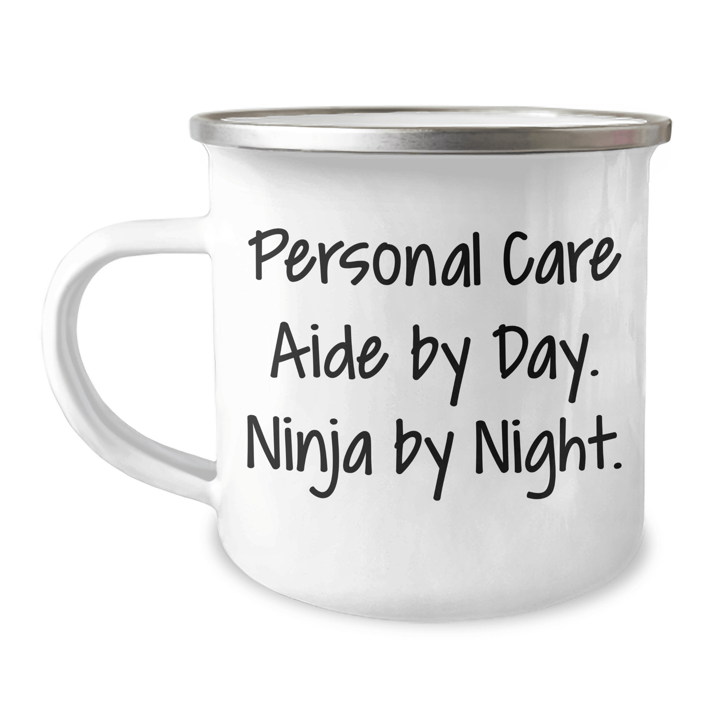 Personal Care Aide Gifts from Men - Funny Ninja Mug for Father's Day, Camping Mug with Quote 'Personal Care Aide By Day. Ninja By Night.' - The Buy Boom