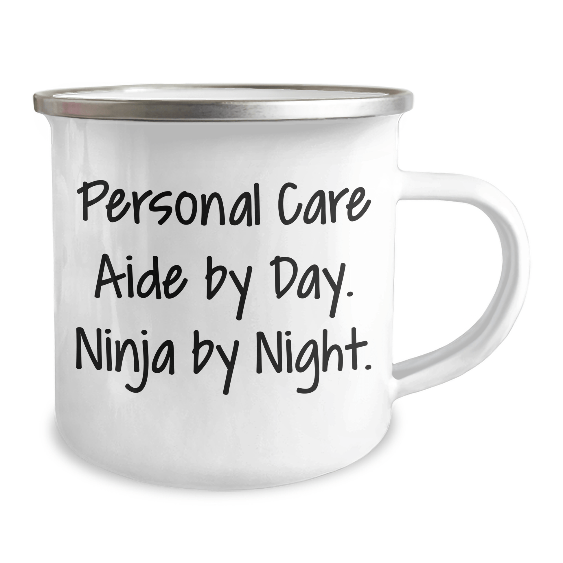 Personal Care Aide Gifts from Men - Funny Ninja Mug for Father's Day, Camping Mug with Quote 'Personal Care Aide By Day. Ninja By Night.' - The Buy Boom