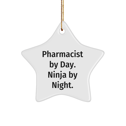 Pharmacist Gifts for Christmas - 'Pharmacist By Day. Ninja By Night.' Star Ornament, Funny Gift from Friends for Coworkers - The Buy Boom