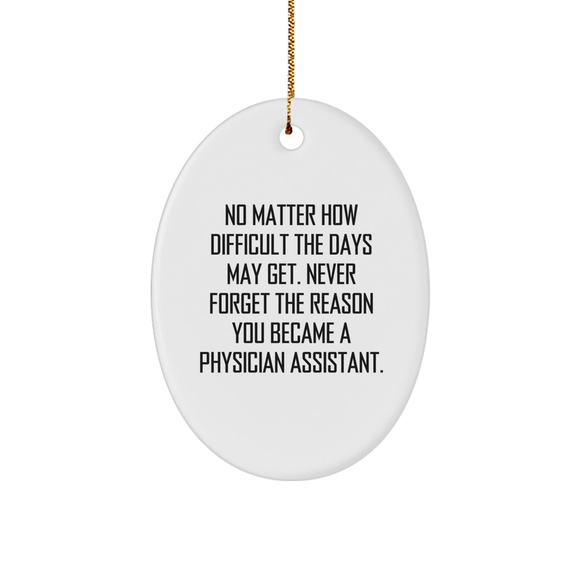 Physician Assistant Gifts - Funny Oval Ornament Inspiration for Men, Women, or Coworkers - Christmas Unique Gifts from Friends - Never Forget Why You Became a PA - The Buy Boom