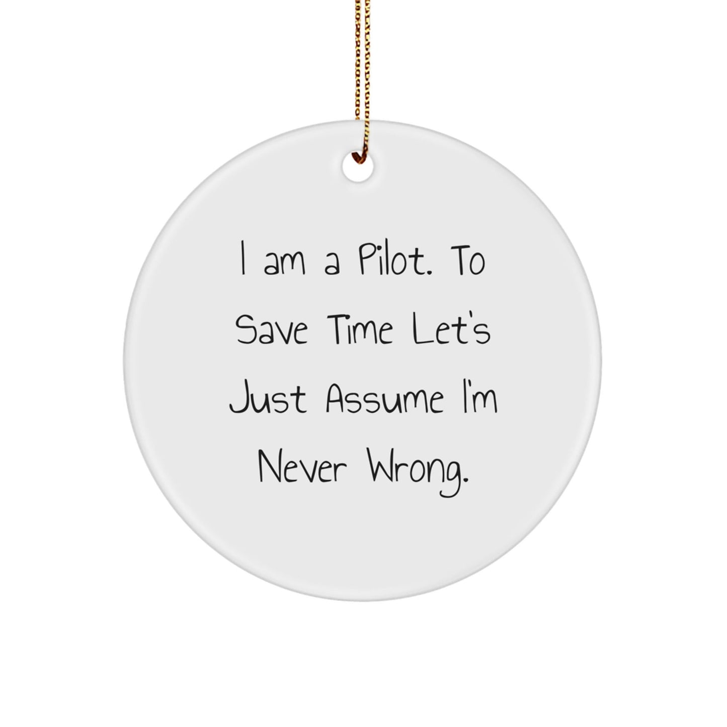 Pilot Circle Ornament, Funny Quote, Gifts from Men, Gifts for Pilot Friends, Unique Christmas Unique Gifts - The Buy Boom