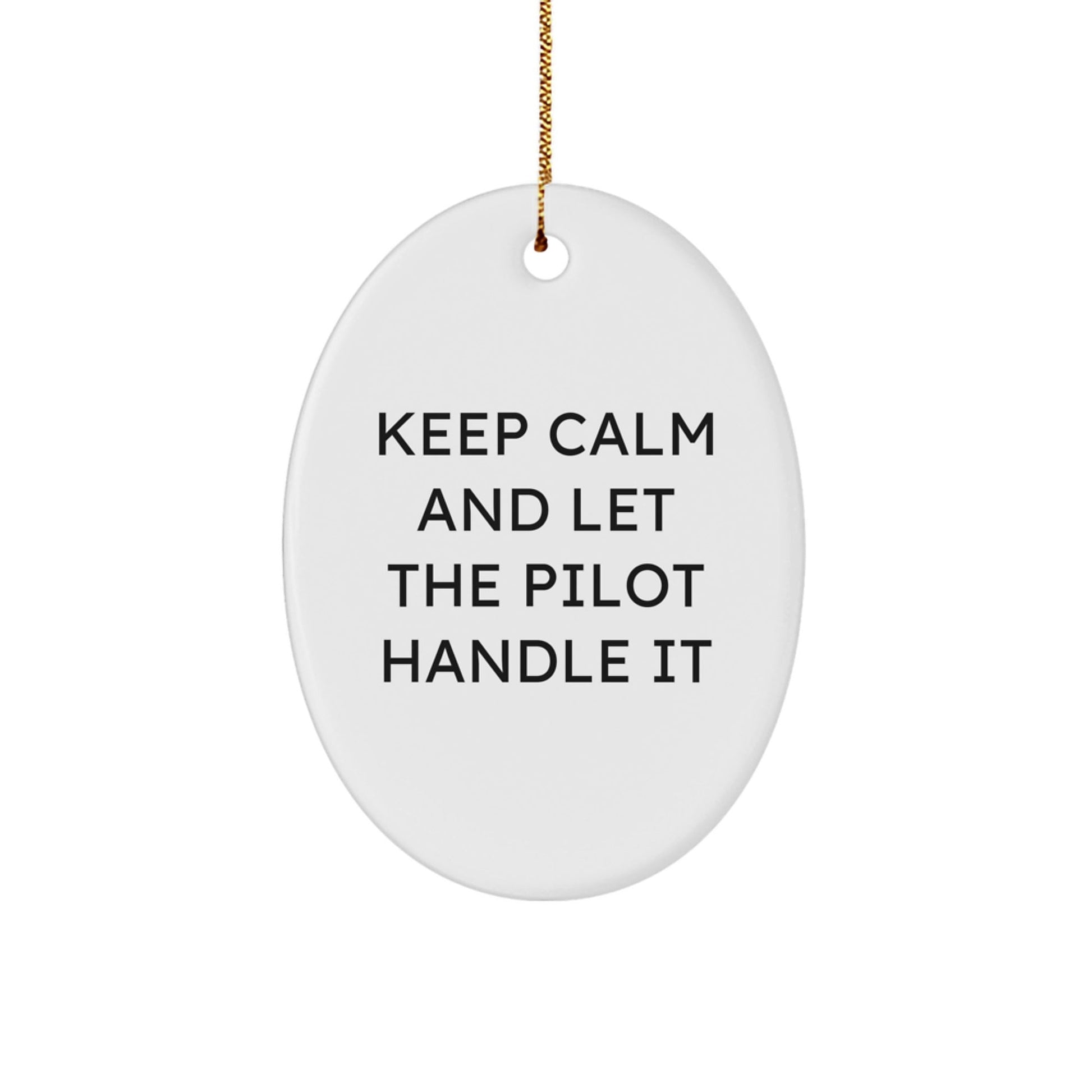 Pilot Gifts from Friends for Christmas - Funny Keep Calm Oval Ornament, Pilot - Themed Decor, Gifts for Men, Women, Friends, Coworkers, Family - The Buy Boom