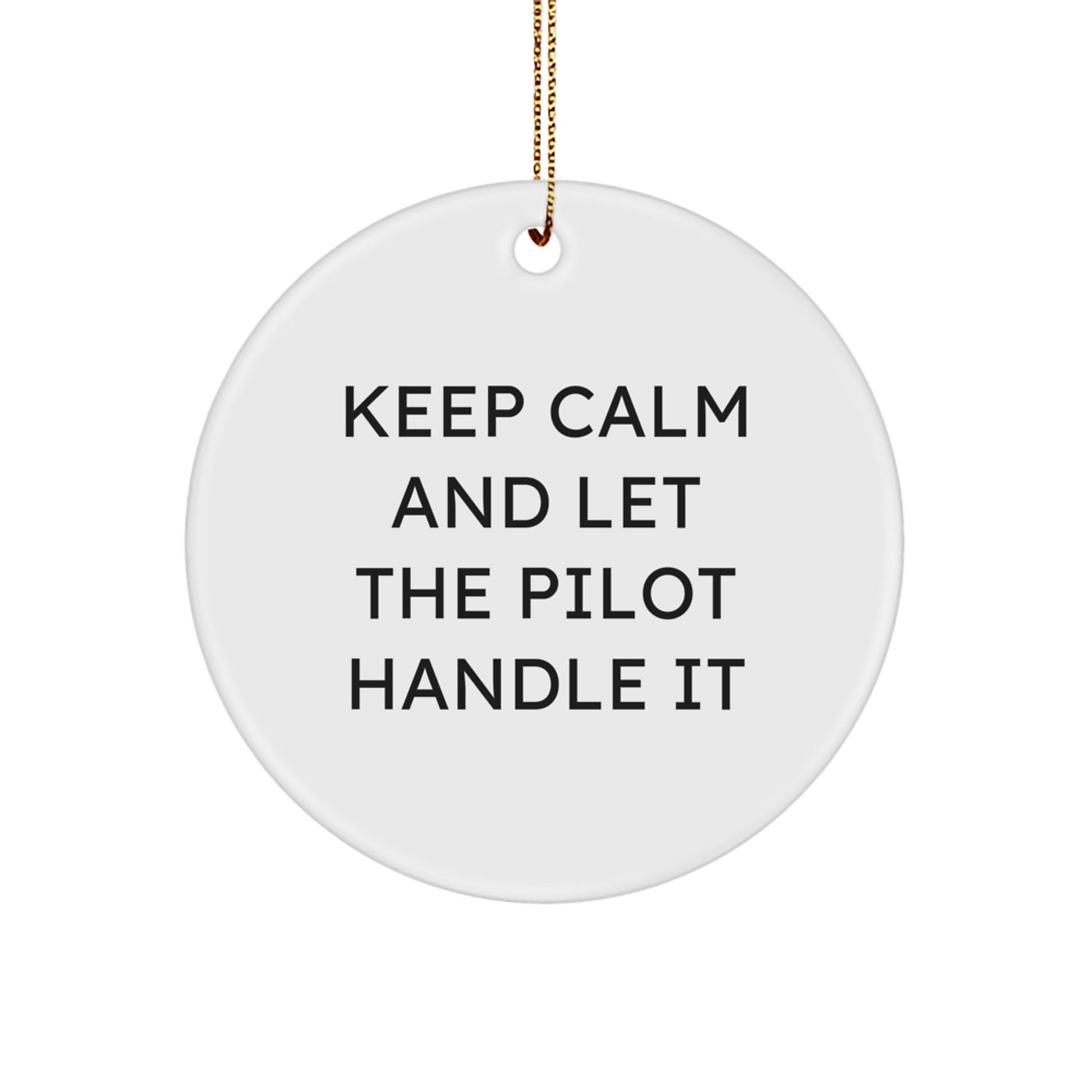 Pilot Gifts, Keep Calm And Let The Pilot Handle It, Circle Ornament, for Men, Friends, or Coworkers, Christmas Unique Gifts from Family - The Buy Boom