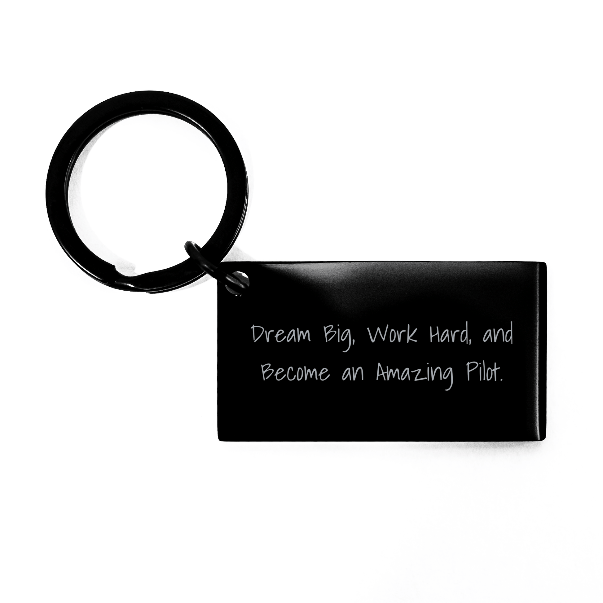 Pilot Keychain Gift - Inspirational Quote for Men and Women Graduation - 'Dream Big, Work Hard, And Become An Amazing Pilot.' Keychain from Family, Friends, or Coworkers - The Buy Boom