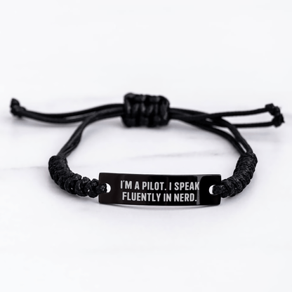 Pilot Rope Bracelet Gift - "I Speak Fluently in Genius" Quote - The Buy Boom