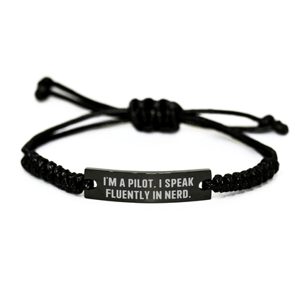 Pilot Rope Bracelet Gift - "I Speak Fluently in Genius" Quote - The Buy Boom