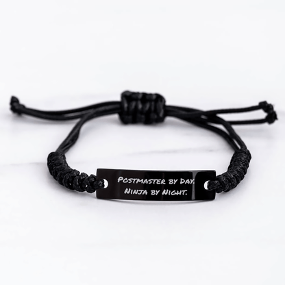 Postmaster Gifts from Friends - Funny Quote Rope Bracelet for Men, Unique Father's Day Unique Gifts from Family - The Buy Boom