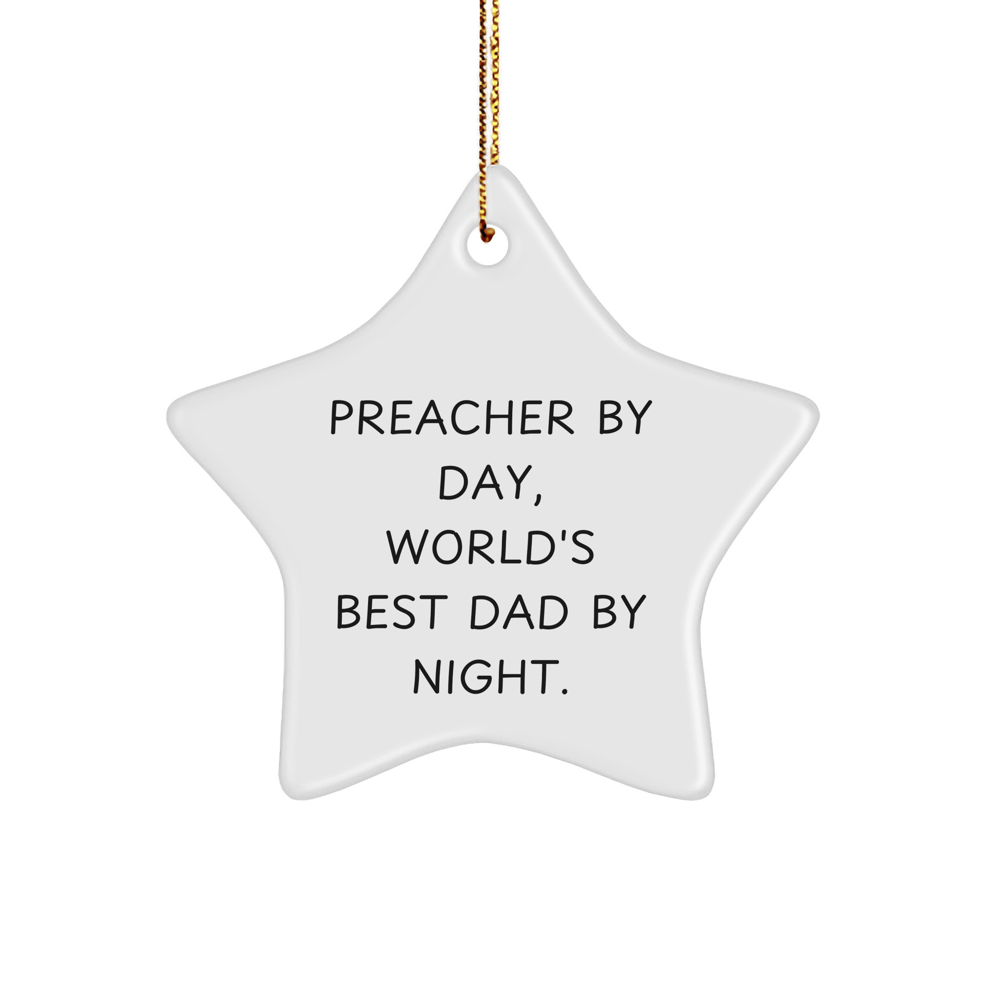 Preacher Gifts for Men - 'Preacher By Day, World's Best Dad By Night.' Star Ornament, Christmas Unique Presents from Dad to Preacher - The Buy Boom