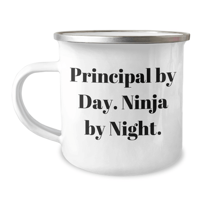 Principal Gifts from Men - Funny Camping Mug for Principal By Day. Ninja By Night. - Unique Father's Day Unique Gifts for Him - The Buy Boom