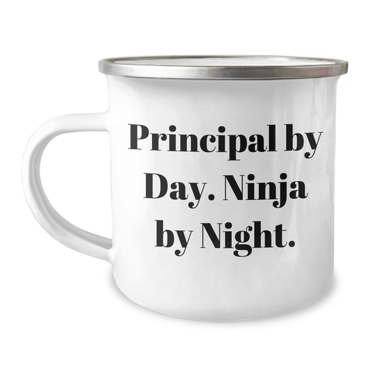 Principal Gifts from Men - Funny Camping Mug for Principal By Day. Ninja By Night. - Unique Father's Day Unique Gifts for Him - The Buy Boom