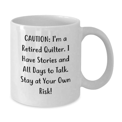 Quilter's Delight, Funny Quote Gifts from Friends, White Coffee Mug for Quilter, Graduation Unique Gifts - The Buy Boom
