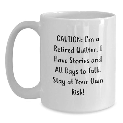 Quilter's Delight, Funny Quote Gifts from Friends, White Coffee Mug for Quilter, Graduation Unique Gifts - The Buy Boom