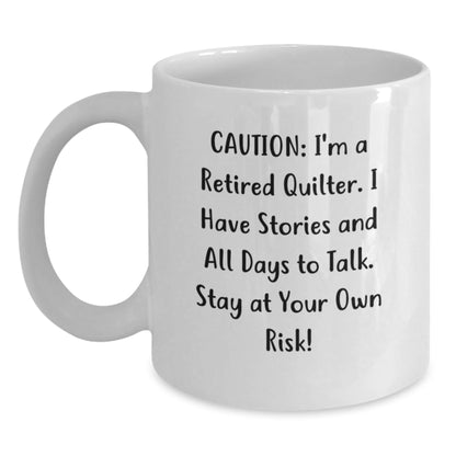 Quilter's Delight, Funny Quote Gifts from Friends, White Coffee Mug for Quilter, Graduation Unique Gifts - The Buy Boom
