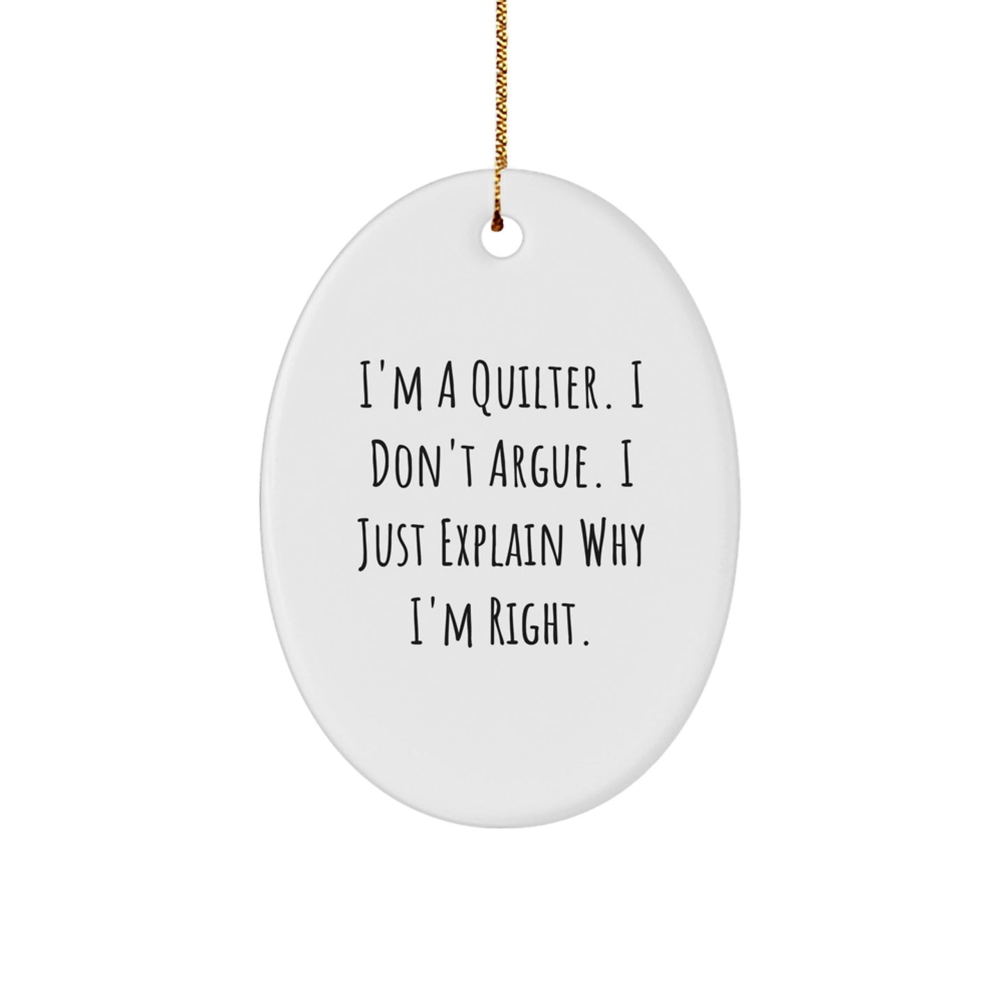 Quilter's Humorous Oval Ornament Gifts from Friends, Quilter Christmas Unique Presents for Women - The Buy Boom