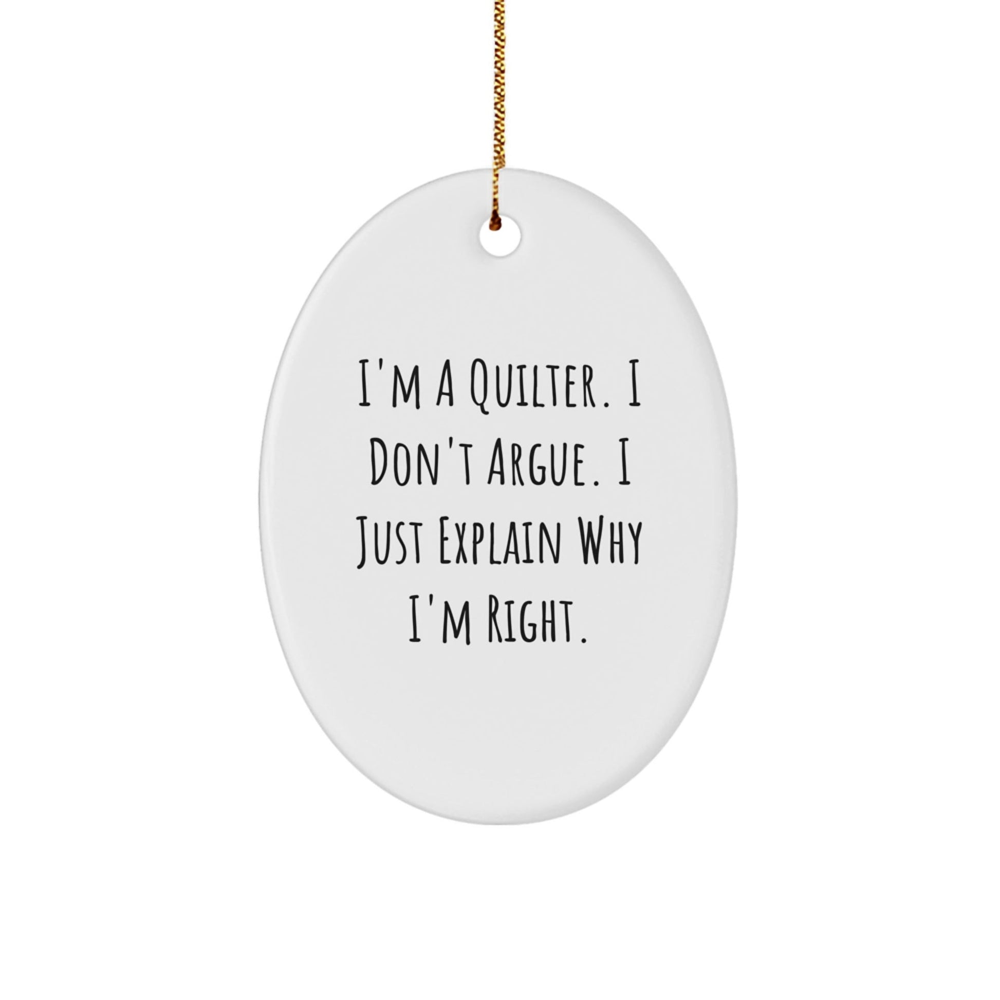Quilter's Humorous Oval Ornament Gifts from Friends, Quilter Christmas Unique Presents for Women - The Buy Boom