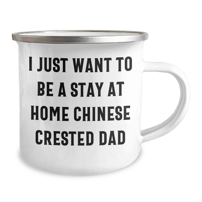 Quirky Fun Chinese Crested Dog Dad Camping Mug, Gifts from Men to Chinese Crested Dog Loving Friends, Perfect for Father's Day - The Buy Boom