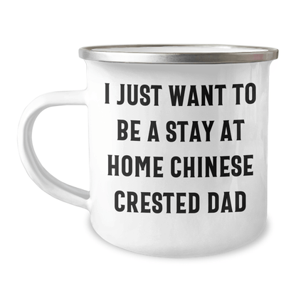 Quirky Fun Chinese Crested Dog Dad Camping Mug, Gifts from Men to Chinese Crested Dog Loving Friends, Perfect for Father's Day - The Buy Boom