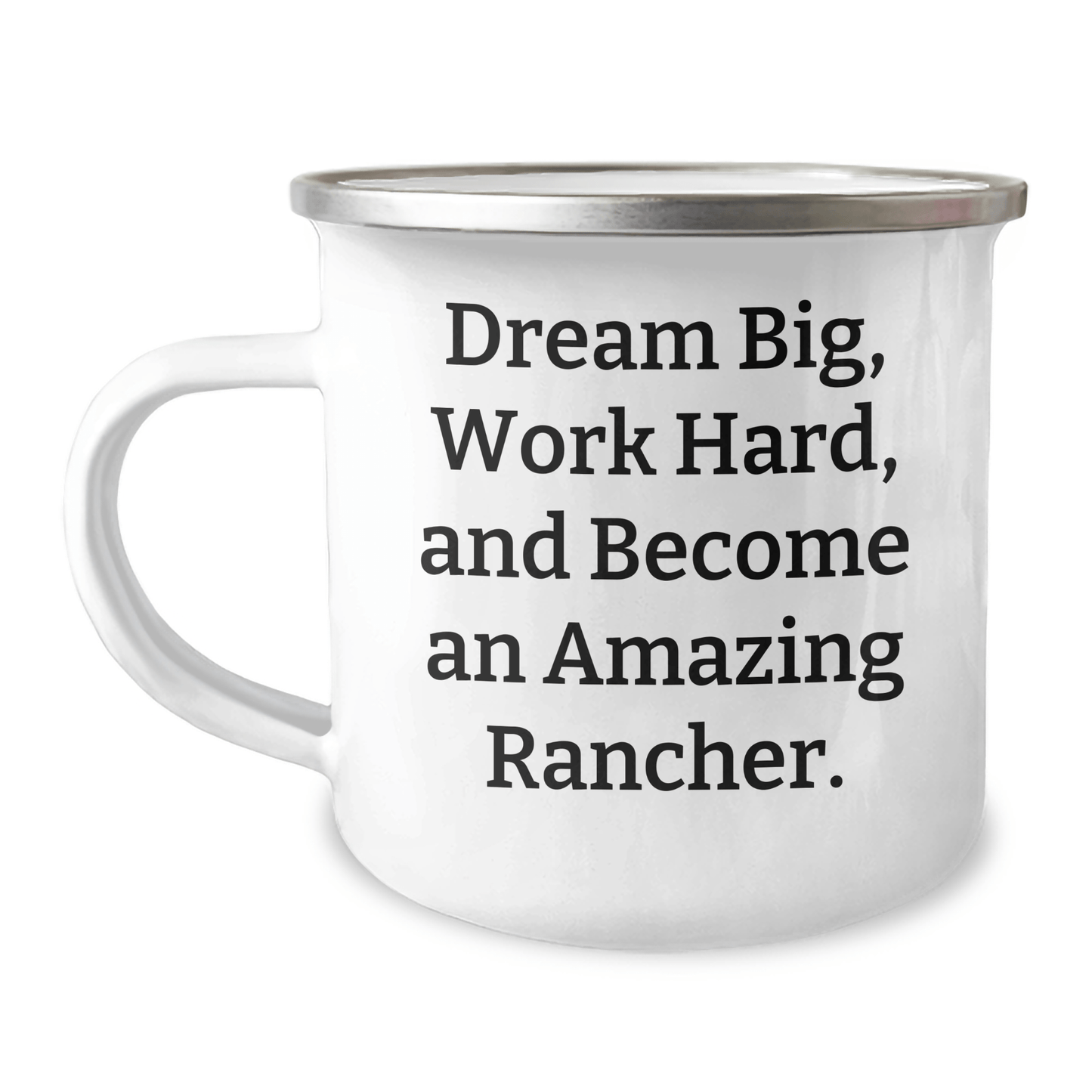Rancher Gifts from Friends, Inspirational Camping Mug for Men, Funny Quote Dream Big Work Hard, Graduation Unique Gifts - The Buy Boom