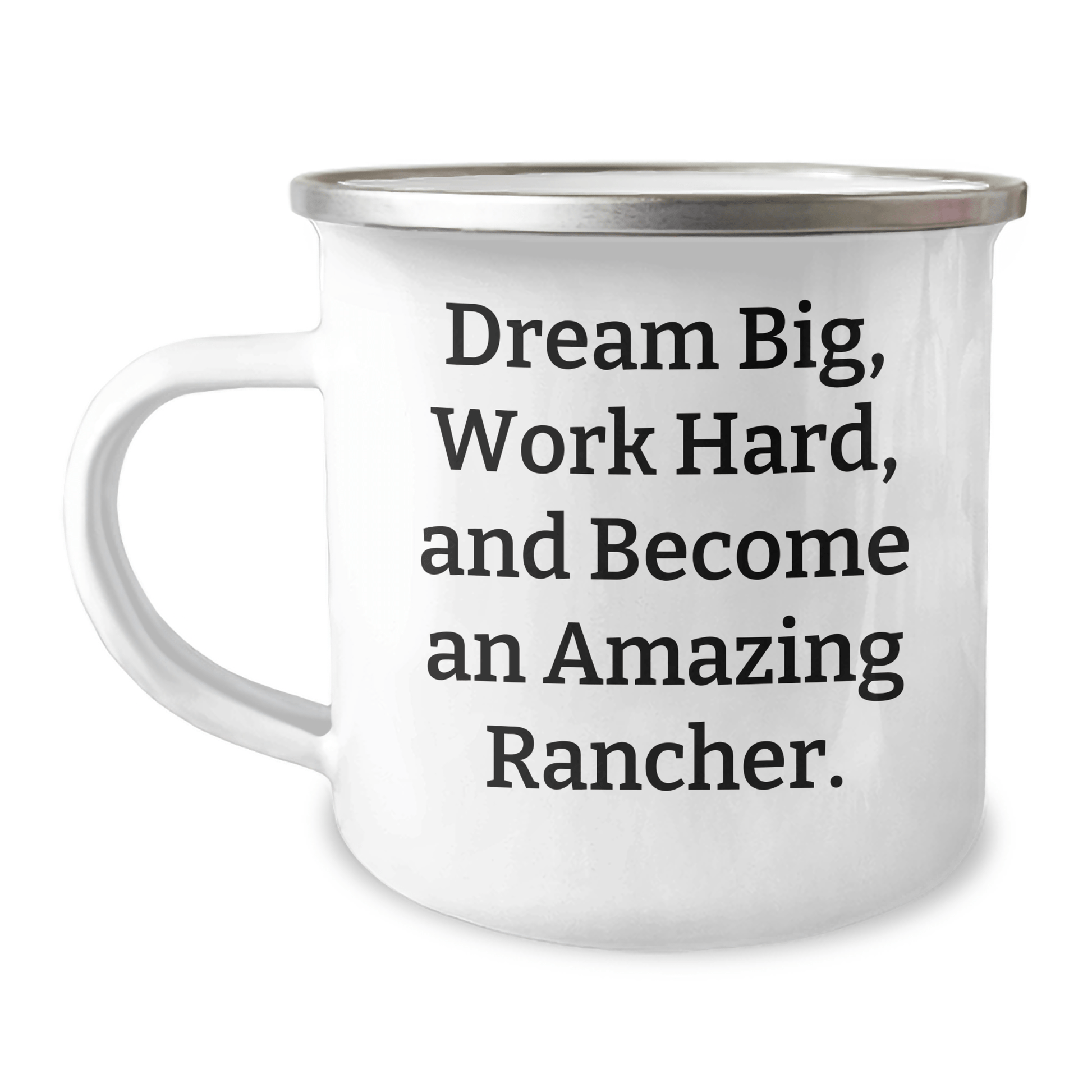 Rancher Gifts from Friends, Inspirational Camping Mug for Men, Funny Quote Dream Big Work Hard, Graduation Unique Gifts - The Buy Boom